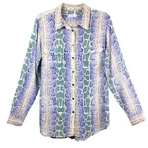 Equipment Silk Snake Print Button Down Shirt